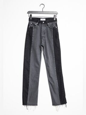 Mango Denim High Waist Straight Leg Jeans Size 2